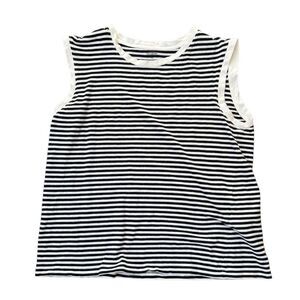 Kate Spade Saturday Muscle Tee Tank Striped Black White Cream Small